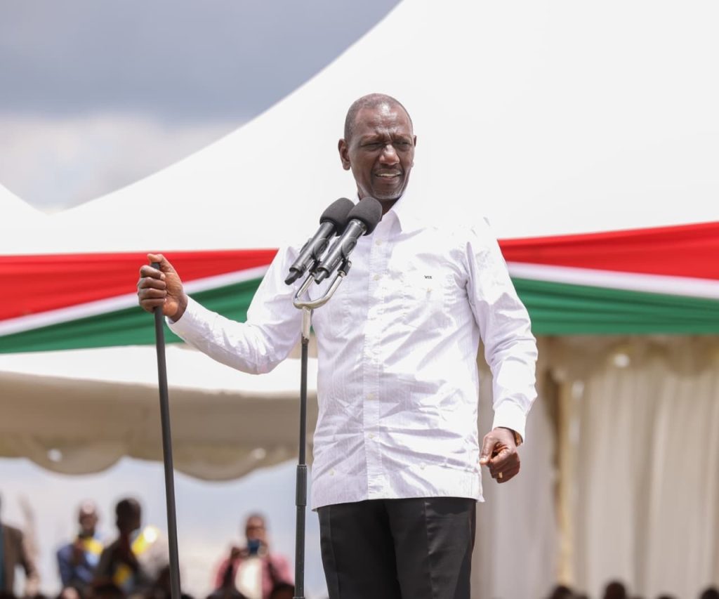 Photo: President William Samoei Ruto speaking today at Impopong, Transmara, Natoka County
